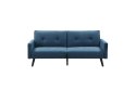 Halmar sofa CORNER rozkładana z funkcją narożnika niebieska tkanina drewno lite czarny