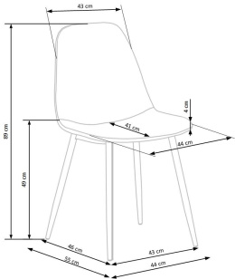 Halmar K387 krzesło Popielate tkanina sztruks/stelaż metal Czarny