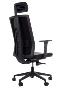 Fotel obrotowy ZN-807-B tk.30 czarny - krzesło biurowe do biurka - TILT, ZAGŁÓWEK