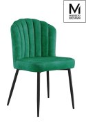 Modesto Design MODESTO krzesło RANGO zielone - welur, nogi metal czarny do jadalni restauracji