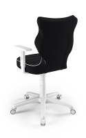 Entelo Duo Biały/Czarny JS01 rozmiar 5 - DOBRE KRZESŁO dla kręgosłupa, ortopedyczne - fotel obrotowy do biurka