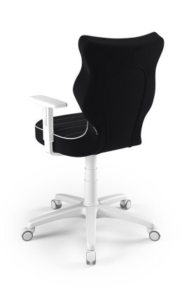 Entelo Duo Biały/Czarny JS01 rozmiar 5 - DOBRE KRZESŁO dla kręgosłupa, ortopedyczne - fotel obrotowy do biurka