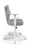 Entelo Duo Biały/Szary JS03 rozmiar 6 - DOBRE KRZESŁO dla kręgosłupa, ortopedyczne - fotel obrotowy do biurka