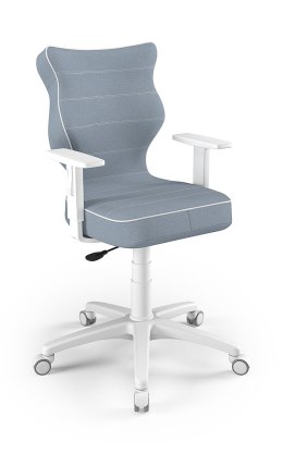 Entelo Duo Biały/Niebieski JS06 rozmiar 6 - DOBRE KRZESŁO dla kręgosłupa, ortopedyczne - fotel obrotowy do biurka