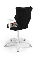 Entelo Duo Biały/Czarny Zwierzaki /ST28 rozmiar 5 - DOBRE KRZESŁO dla kręgosłupa, ortopedyczne - fotel obrotowy do biurka
