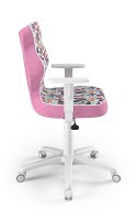 Entelo Duo Biały/Różowy wzór Motyle/ ST31 rozmiar 5 - DOBRE KRZESŁO dla kręgosłupa, ortopedyczne - fotel obrotowy do biurka