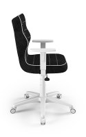 Entelo Duo Biały/Czarny VS01 rozmiar 5 - DOBRE KRZESŁO dla kręgosłupa, ortopedyczne - fotel obrotowy do biurka