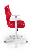 Entelo Duo Biały/Czerwony VS09 rozmiar 6 - DOBRE KRZESŁO dla kręgosłupa, ortopedyczne - fotel obrotowy do biurka