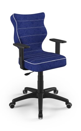 Entelo Duo Niebieski/Czarny VS06 rozmiar 6 - DOBRE KRZESŁO dla kręgosłupa, ortopedyczne - fotel obrotowy do biurka