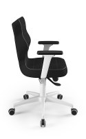 Entelo Perto Biały/Czarny FC01 rozmiar 6 - DOBRE KRZESŁO dla kręgosłupa, ortopedyczne - fotel obrotowy do biurka