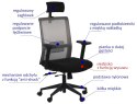 Fotel obrotowy RIVERTON M/H - różne kolory - czarny-czarny - krzesło biurowe do biurka - TILT, ZAGŁÓWEK