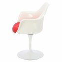 D2.DESIGN Krzesło TulAr białe/czerwona poduszka