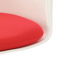 D2.DESIGN Krzesło TulAr białe/czerwona poduszka