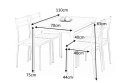 Halmar zestaw MALCOLM stół + 4 krzesła dąb sonoma MDF laminowany, stal malowana 110x70