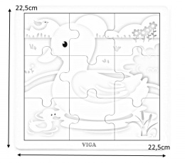 Viga Viga 51436 Puzzle na podkładce 9 elementów - kaczuszki