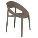 Intesi nowoczesne i wygodne Krzesło Oido mild grey tworzywo szare mat do wnętrz i na zewnątrz można sztaplować