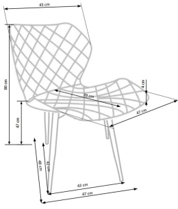 Halmar K389 krzesło czarne / popielate tkanina+ekoskóra+stal