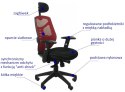 Fotel obrotowy KB-8905 CZERWONY - krzesło biurowe do biurka - TILT, ZAGŁÓWEK