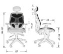 Fotel obrotowy KB-8905 CZERWONY - krzesło biurowe do biurka - TILT, ZAGŁÓWEK