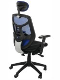 Fotel obrotowy KB-8905 NIEBIESKI - krzesło biurowe do biurka - TILT, ZAGŁÓWEK