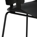 Intesi Krzesło industrialne Gondia czarne tworzywo PP nogi metal malowany proszkowo czarny do każdego wnętrza
