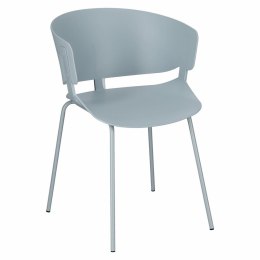 Intesi Krzesło Gondia nowoczesne i wygodne szare tworzywo PP nogi metal malowany proszkowo