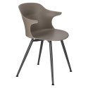 Intesi Krzesło Skal szare tworzywo nogi metalowe antracytowe z podłokietnikami wygodne i nowoczesne