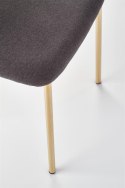 Halmar K362 krzesło, tapicerka - ciemny popiel, nogi - złoty