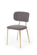 Halmar K362 krzesło, tapicerka - ciemny popiel, nogi - złoty