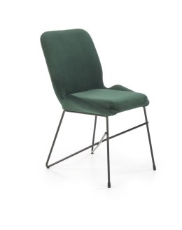 Halmar K454 krzesło ciemny zielony tkanina velvet / stal czarny