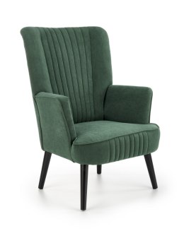Halmar DELGADO fotel wypoczynkowy c. zielony (BLUEVEL #78) tkanina velvet / drewno lite