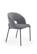Halmar K455 krzesło popielaty tkanina velvet / stelaż czarny