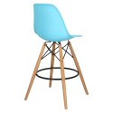D2.DESIGN Hoker Krzesło barowe P016W PP ocean blue tworzywo PP niebieski podstawa drewniana