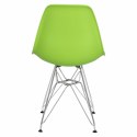 D2.DESIGN Krzesło P016 PP tworzywo zielone, metalowe chromowane nogi nowoczesne i wygodne