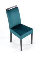 Halmar CLARION 2 krzesło do jadalni czarny / tap: MONOLITH 37 (c. zielony)