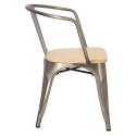 D2.DESIGN Krzesło Paris Arms Wood metal, drewno - sosna naturalna funkcjonalne i wygodne