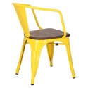 D2.DESIGN Krzesło Paris Arms Wood żółte sosna orze ch