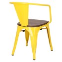 D2.DESIGN Krzesło Paris Arms Wood żółte sosna orze ch