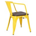 D2.DESIGN Krzesło Paris Arms Wood żółte sosna szcz otkowana