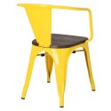 D2.DESIGN Krzesło Paris Arms Wood żółte sosna szcz otkowana
