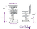 Fun Desk Cubby Lupin Grey BIURKO+KRZESŁO regulowane dla dziecka
