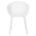 Intesi Krzesło z podłokietnikami Dacun białe tworzywo do jadalni restauracji ogródka lub na balkon