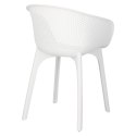 Intesi Krzesło z podłokietnikami Dacun białe tworzywo do jadalni restauracji ogródka lub na balkon