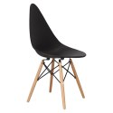Intesi Krzesło Rush DSW czarne tworzywo PP podstawa drewno jasne + metal do restauracji jadalni recepcji