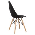 Intesi Krzesło Rush DSW czarne tworzywo PP podstawa drewno jasne + metal do restauracji jadalni recepcji
