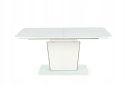 HALMAR stół BONARI rozkładany biały szkło MDF lakierowany stal chromowana 160-200x90