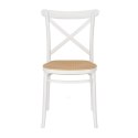 Intesi Krzesło Moreno białe tworzywo sztuczne siedzisko imitacja plecionki wiedeńskiej można sztaplować