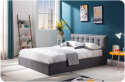 HALMAR łóżko PADVA 160x200 cm do sypialni z pojemnikiem popielaty tkanina