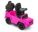 Milly Mally Pojazd z rączką Jeździk MERCEDES G350d Pink Różowy autko Chodzik Pchacz schowek pod siedzeniem oparcie klakson