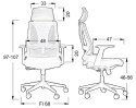 Fotel obrotowy OLTON H CZARNY - krzesło biurowe do biurka - TILT, ZAGŁÓWEK